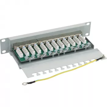 InLine 10 tuuman Cat.6 patch-paneeli 12 porttia 1U vaaleanharmaa RAL7035