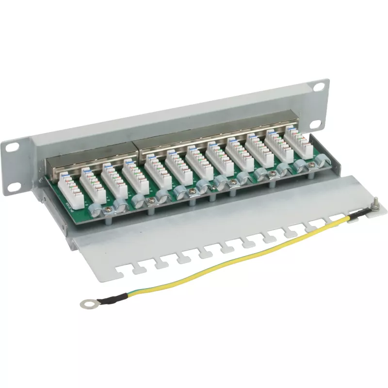 InLine 10 tuuman Cat.6 patch-paneeli 12 porttia 1U vaaleanharmaa RAL7035