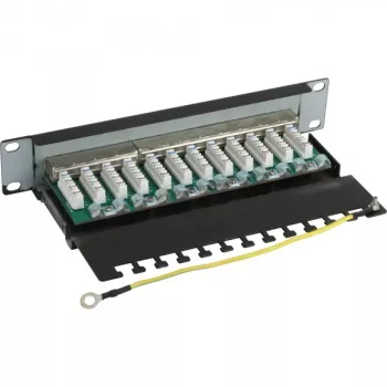 InLine patch-paneeli 10 tuuman Cat.6 12 porttia 1U musta RAL9005