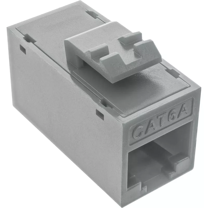 InLine Keystone RJ45-rasia, suojaamaton, Cat.6A, 8 kpl:n pakkaus, harmaa