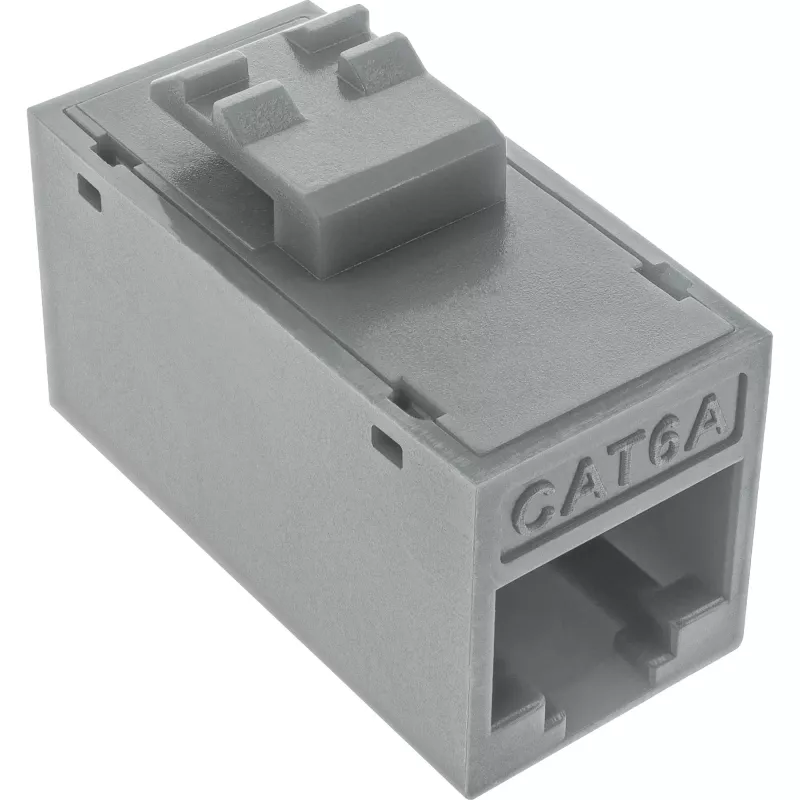 InLine Keystone RJ45-rasia, suojaamaton, Cat.6A, 8 kpl:n pakkaus, harmaa