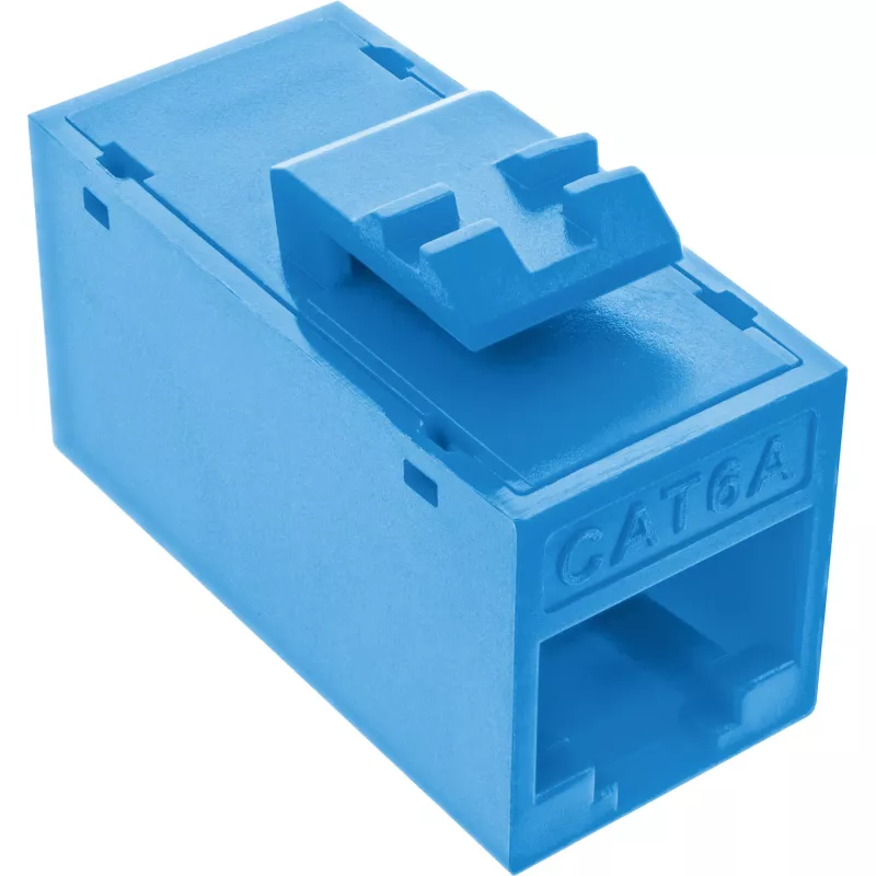 InLine Keystone RJ45-rasia, suojaamaton, Cat.6A, 8 kpl:n pakkaus, sininen