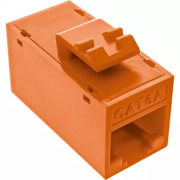 InLine Keystone RJ45-rasia/-liitäntä, suojaamaton, Cat.6A, 8 kpl:n pakkaus, oranssi