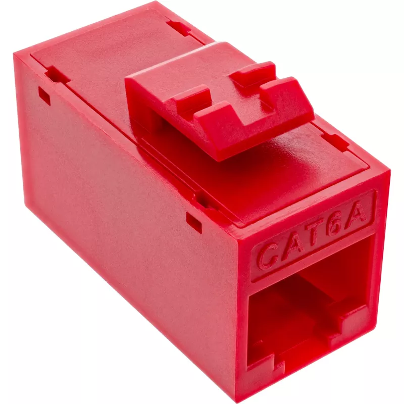 InLine Keystone RJ45-rasia, suojaamaton, Cat.6A, 8 kpl:n pakkaus, punainen