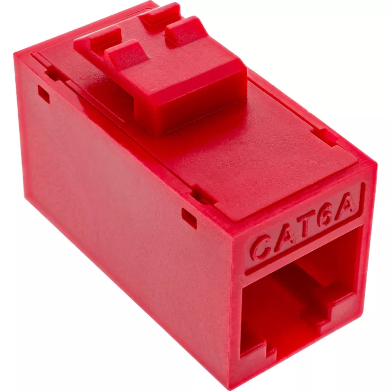 InLine Keystone RJ45-rasia, suojaamaton, Cat.6A, 8 kpl:n pakkaus, punainen