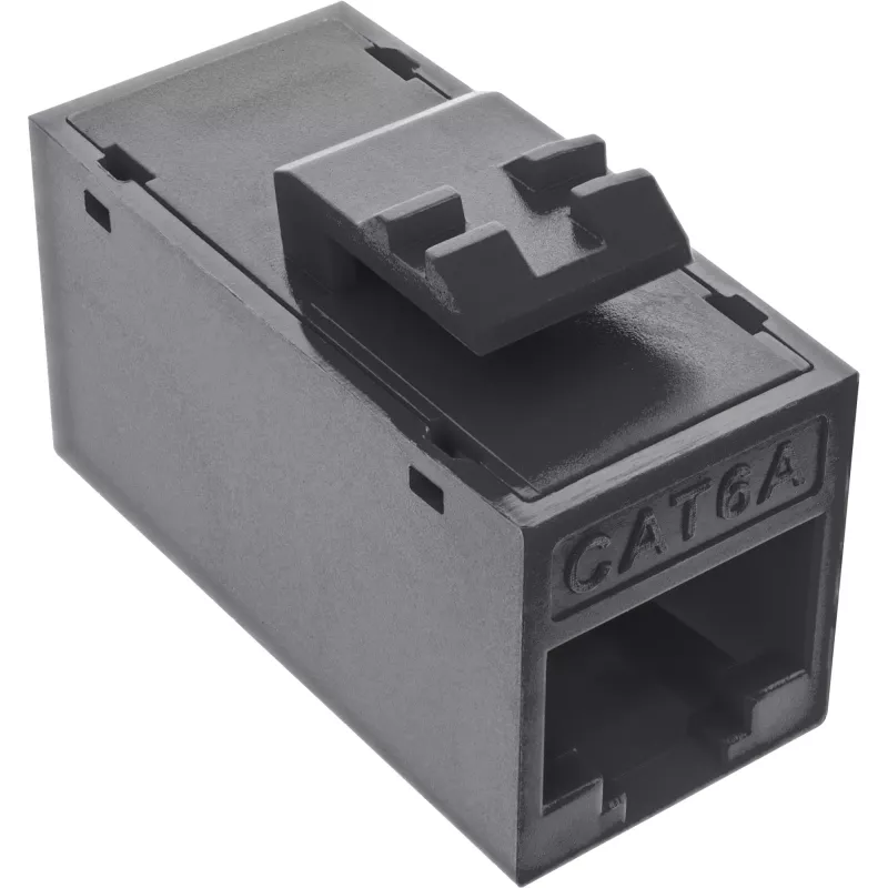 InLine Keystone RJ45-rasia, suojaamaton, Cat.6A, 8 kpl:n pakkaus, musta