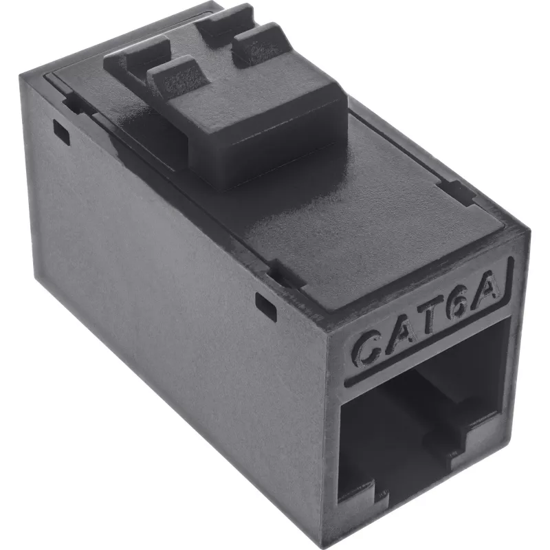 InLine Keystone RJ45-rasia, suojaamaton, Cat.6A, 8 kpl:n pakkaus, musta
