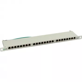 InLine patch-paneeli Cat.6 24 porttia 19 tuuman 0,5U vaaleanharmaa RAL7035