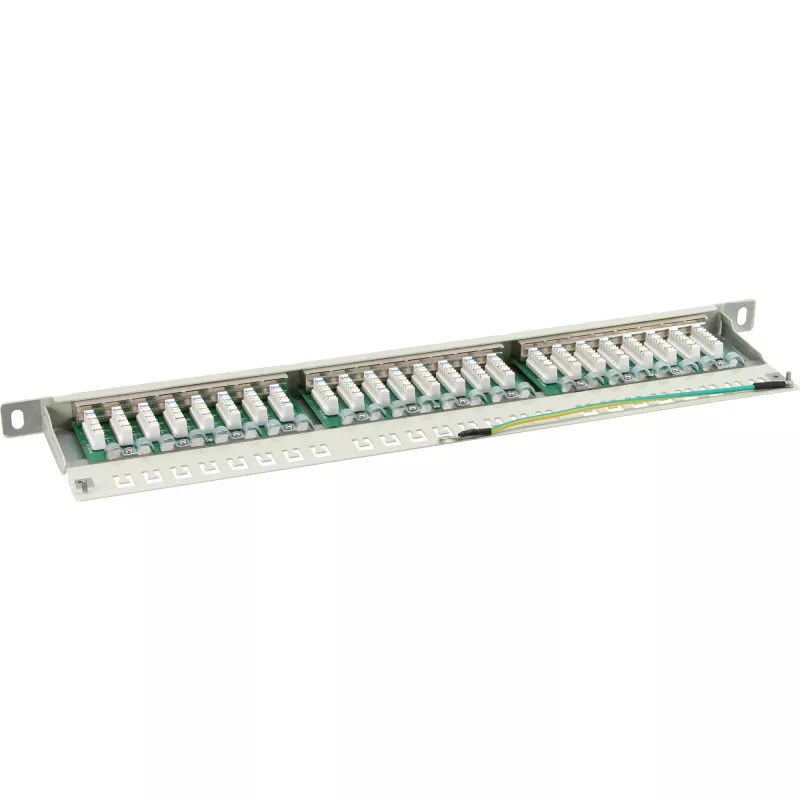 InLine patch-paneeli Cat.6 24 porttia 19 tuuman 0,5U vaaleanharmaa RAL7035