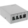 InLine pöytä-konsolidointipistelaatikko 4x Keystone RJ45, metalli, RAL7035