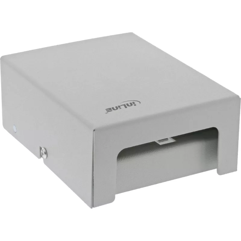 InLine pöytä-konsolidointipistelaatikko 4x Keystone RJ45, metalli, RAL7035