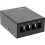 InLine pöytä-konsolidointipistelaatikko 4x Keystone RJ45, metalli, musta RAL9005