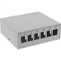 InLine pöytä-konsolidointipistelaatikko 6x Keystone RJ45, metalli, RAL7035