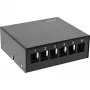 InLine pöytä-konsolidointipistelaatikko 6x Keystone RJ45, metalli, musta RAL9005