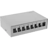 InLine pöytä-konsolidointipistelaatikko 8x Keystone RJ45, metalli, RAL7035