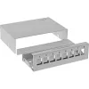 InLine pöytä-konsolidointipistelaatikko 8x Keystone RJ45, metalli, RAL7035