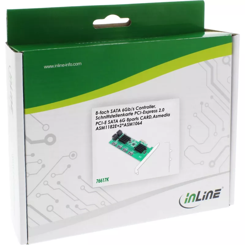InLine liitäntäkortti, 8x SATA 6Gb/s ohjain, PCIe 2.0 (PCI Express)