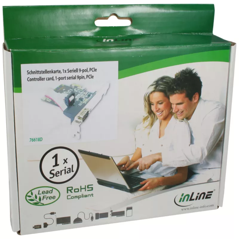 InLine liitäntäkortti 1 portti sarjaportti 9 pin PCIe, InLine, 76618D