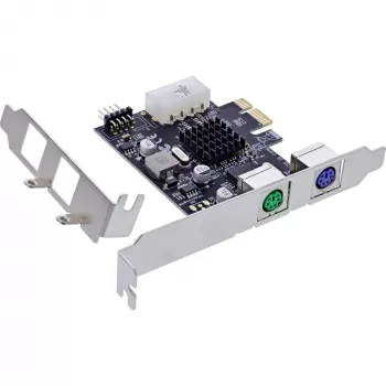 InLine liitäntäkortti 2x PS/2 USB-header PCIe uros 0,48 Gbit/s