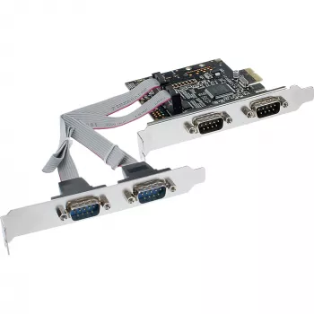 InLine liitäntäkortti 4 porttia sarjaportti 9 pin PCIe PCI-Express 76623C