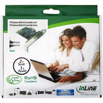 InLine liitäntäkortti 1 portti 25 pin rinnakkaisportti + 2 porttia 9 pin sarjaportti PCIe
