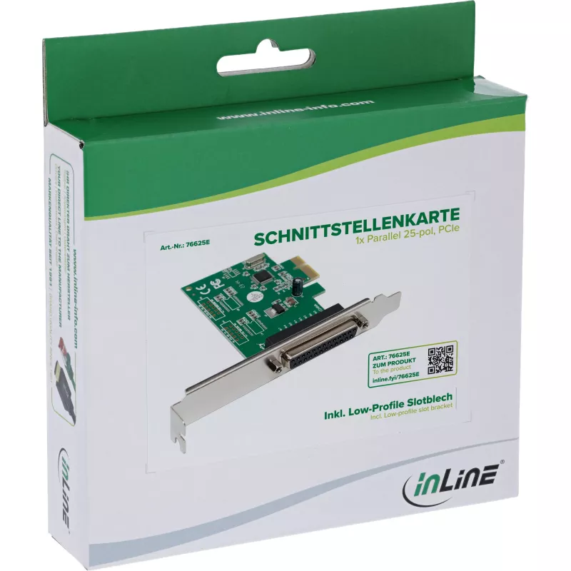 Sisäinen rinnakkaissovitin InLine 76625E PCIe uros WCH CH382L