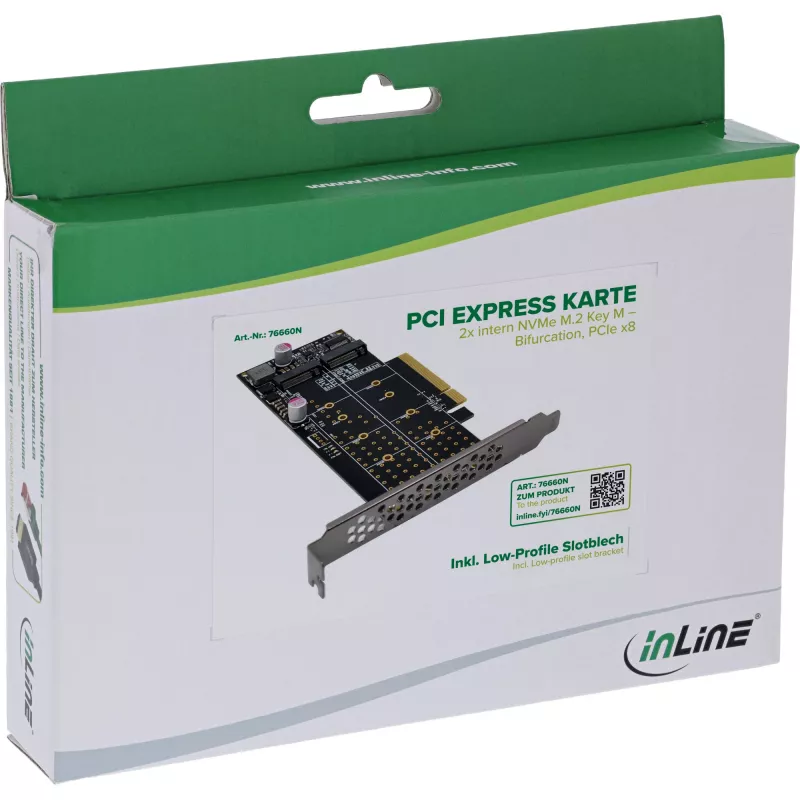 InLine 76660N sisäinen M.2-liitäntäkortti PCIe uros 64 Gbit/s