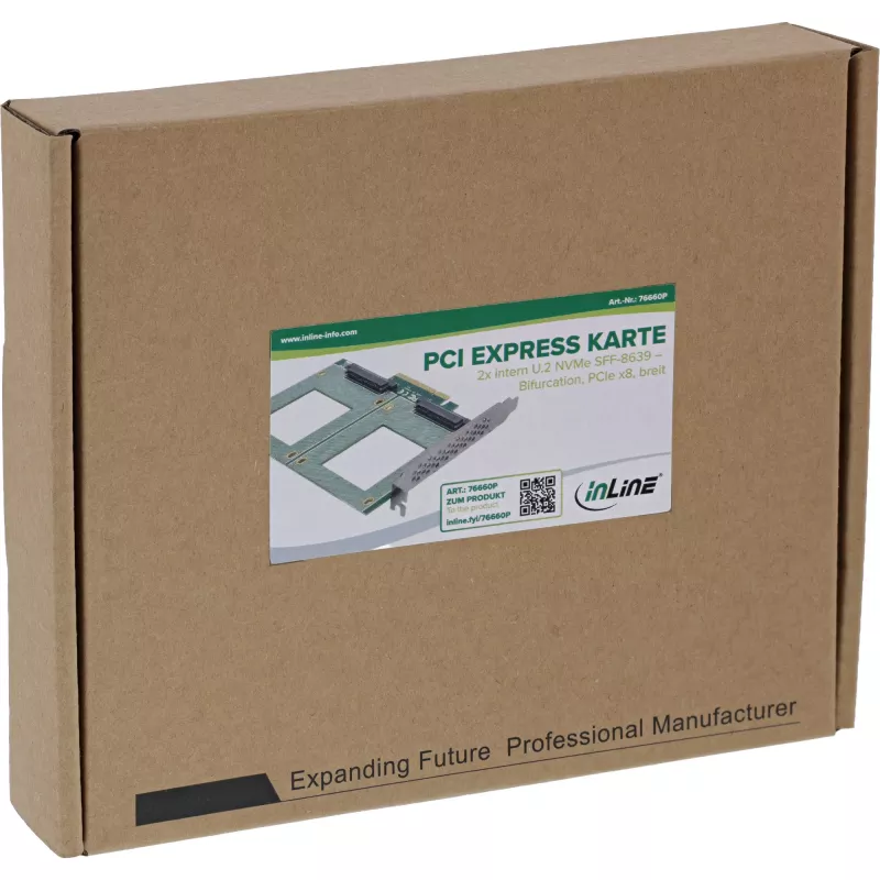 InLine 76660P sisäinen U.2-sovitin PCIe uros 4 Gbit/s 3,3 V