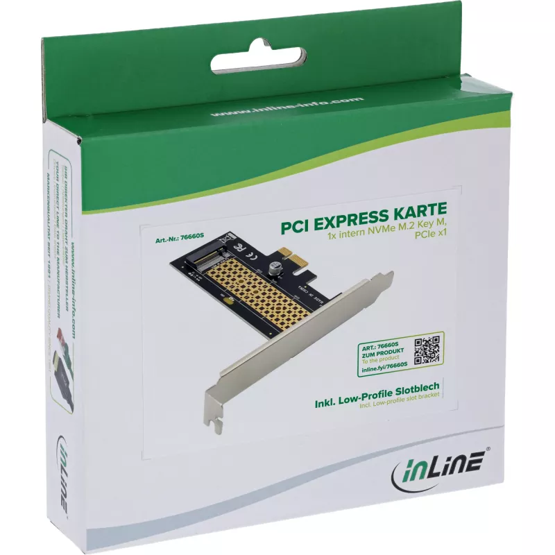 Sisäinen M.2-sovitin InLine 76660S PCIe 1 Gbit/s 3,3 V