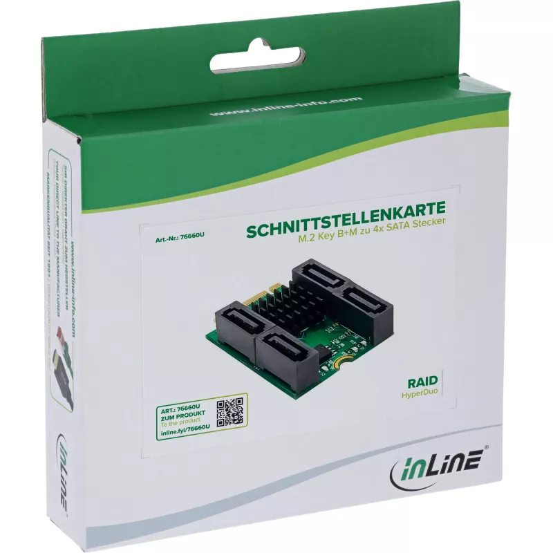 InLine 76660U sisäinen SATA-liitäntäkortti M.2-SATA 6 Gbit/s