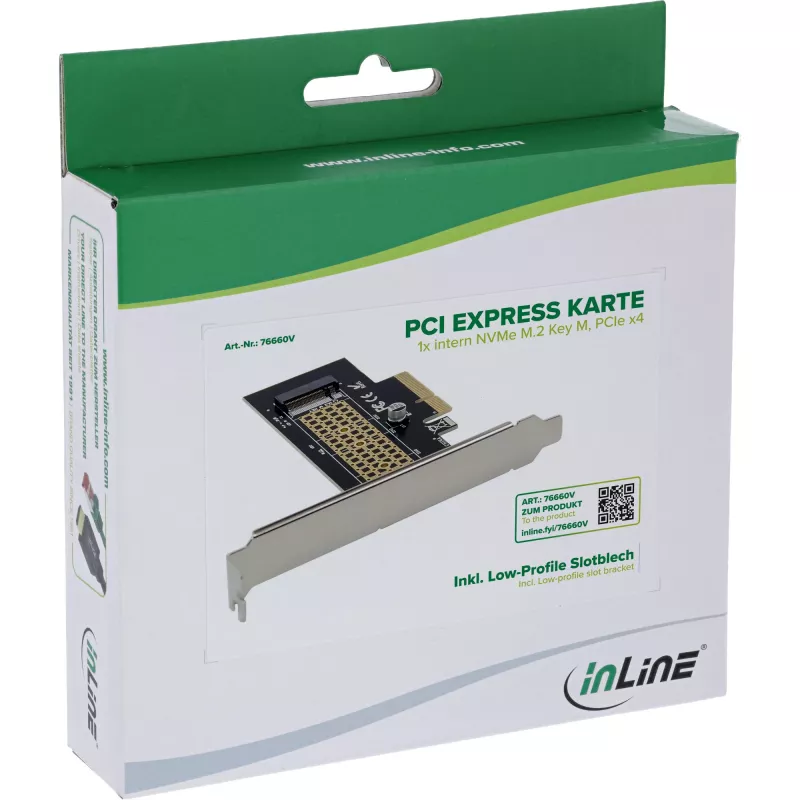 InLine 76660V sisäinen M.2-liitäntäkortti PCIe 4 Gbit/s