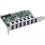 InLine USB-A 3.2 Gen.1 7 porttia isäntäohjain PCIe, SATA-virtalähde