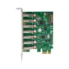 InLine USB-A 3.2 Gen.1 7 porttia isäntäohjain PCIe, SATA-virtalähde