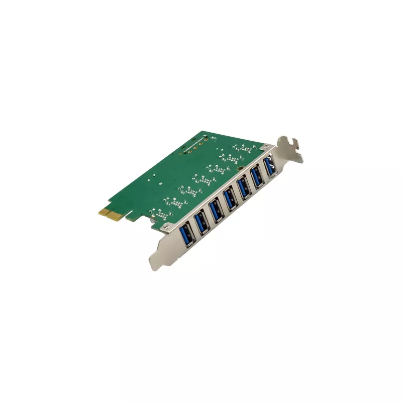InLine USB-A 3.2 Gen.1 7 porttia isäntäohjain PCIe, SATA-virtalähde