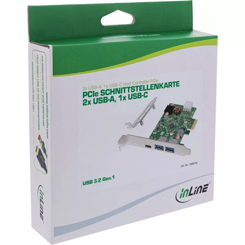 InLine 76661M liitäntäkortti/sovitin sisäinen USB 3.2 Gen 1 (3.1 Gen 1), USB Type-C