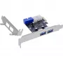 InLine 2+2-porttinen USB 3.2 Gen.1 -isäntäohjain, PCIe, SATA-virtalähdöllä + LP-kehikko