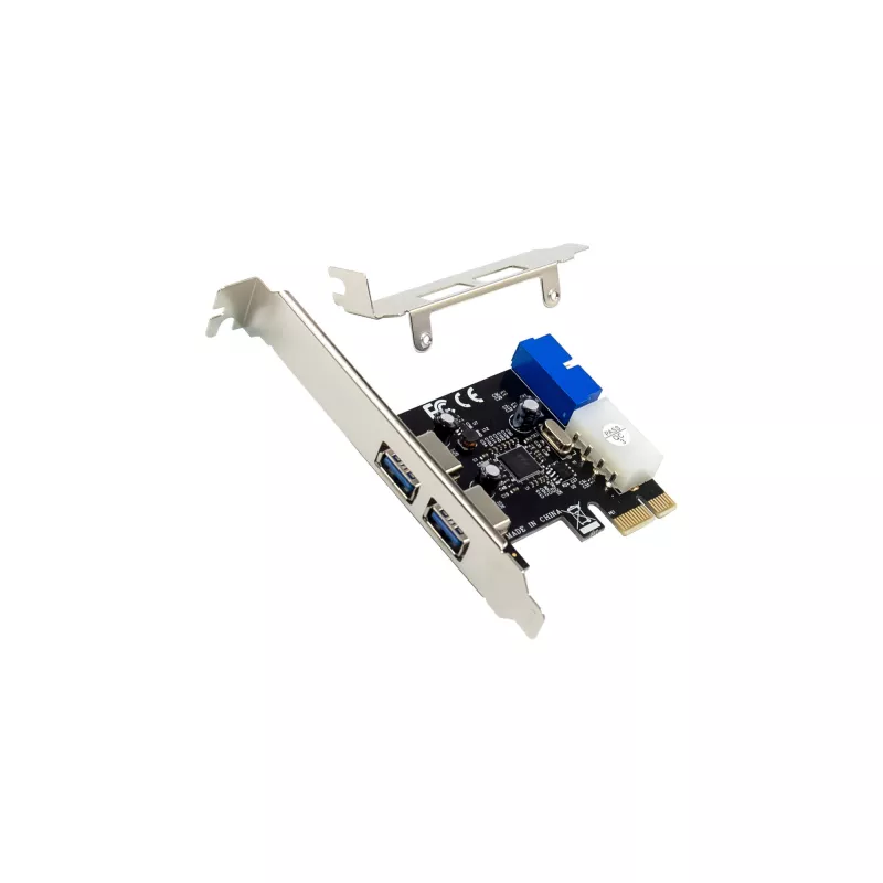 InLine 2+2-porttinen USB 3.2 Gen.1 -isäntäohjain, PCIe, SATA-virtalähdöllä + LP-kehikko