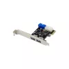 InLine 2+2-porttinen USB 3.2 Gen.1 -isäntäohjain, PCIe, SATA-virtalähdöllä + LP-kehikko