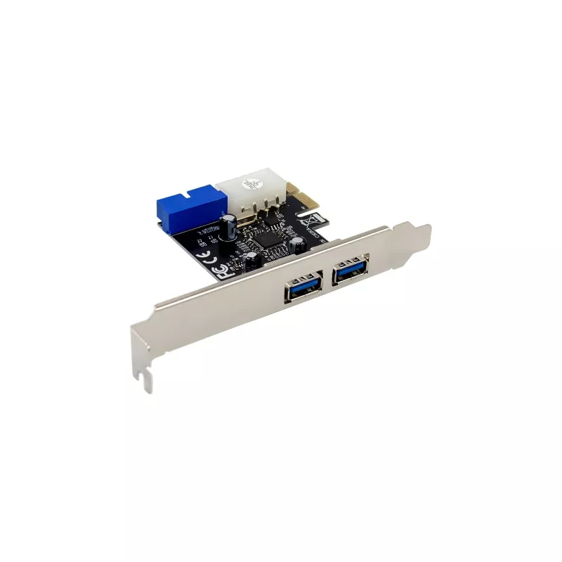 InLine 2+2-porttinen USB 3.2 Gen.1 -isäntäohjain, PCIe, SATA-virtalähdöllä + LP-kehikko