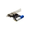 InLine 2+2-porttinen USB 3.2 Gen.1 -isäntäohjain, PCIe, SATA-virtalähdöllä + LP-kehikko