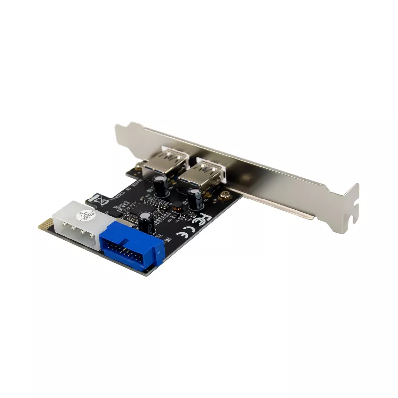 InLine 2+2-porttinen USB 3.2 Gen.1 -isäntäohjain, PCIe, SATA-virtalähdöllä + LP-kehikko