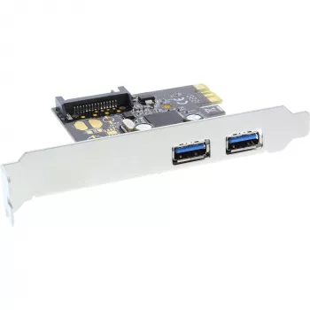 InLine 2-porttinen USB 3.0 -isäntäohjainkortti SATA-lisävirtaliitännällä PCIe