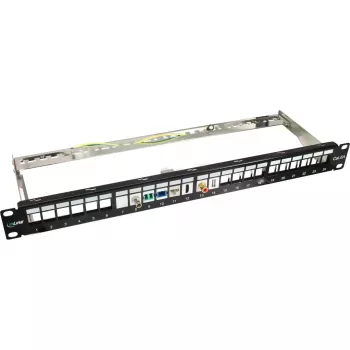 Tyhjä patch-paneeli InLine 76824B 19 tuumaa Cat.6A 24 porttia 1U musta