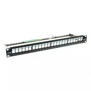 Tyhjä patch-paneeli InLine 76824B 19 tuumaa Cat.6A 24 porttia 1U musta