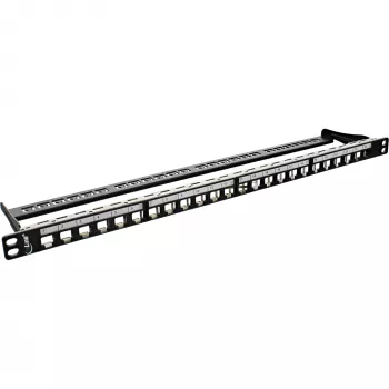 Tyhjä patch-paneeli 19 tuumaa InLine 76824C 24 porttia RJ45-Keystoneille 0,5U musta