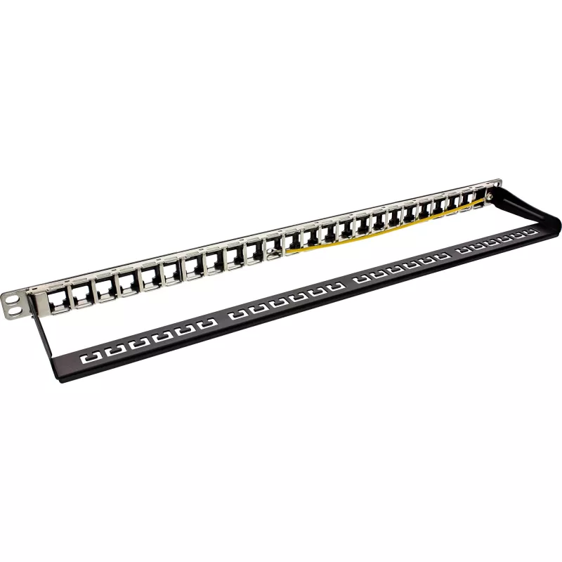 Tyhjä patch-paneeli 19 tuumaa InLine 76824C 24 porttia RJ45-Keystoneille 0,5U musta