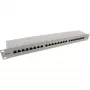 InLine patch-paneeli 19 tuumaa Cat.6A 24 porttia 1U vaaleanharmaa RAL7035