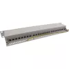 InLine patch-paneeli 19 tuumaa Cat.6A 24 porttia 1U vaaleanharmaa RAL7035