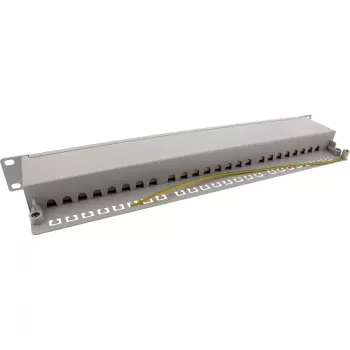 InLine patch-paneeli 19 tuumaa Cat.6A 24 porttia 1U vaaleanharmaa RAL7035