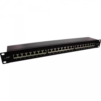 InLine patch-paneeli 19 tuumaa Cat.6A 24 porttia 1U musta RAL 9005